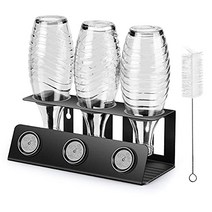 SodaStream 물통 홀더 분리 가능한 물받이와 뚜껑 홀더가 있는 3피스 물통 홀더 SodaStream Crystal 및 Emil 물병용 물받이 스탠드 -22933