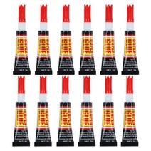 금속용접착제 3/6/12pcs 액체 슈퍼 접착제 나무 고무 금속 유리 Cyanoacrylate 편지지 저장소 502 인스턴트 강한 본드 가죽, [03] Red 12pcs