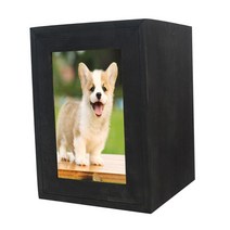 GHSHOP 개 고양이 유골 장례 용품 용품을위한 애완 동물 화장 항아리, 검은색, 16cmx16cmx22cm, 목재