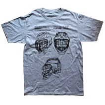 아이스하키 장비 용품 Funny Ice Hockey Goaltender Mask 특허 티셔츠 코튼 스트리트웨어 반팔 생일 선물, 02 GRAY_05 XL