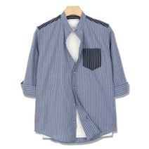 크리스챤 남자 캐주얼 단가라 7부 남방 CR20SS299 (blue)