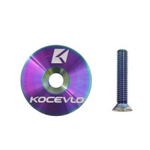 알루미늄 헤드 캡 헤드셋 액세서리 초경량 CNC 가공 탑 볼트 스템 자전거 부품, [19] color Ti 1, 1개