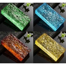 유리 벽돌 칼라 양면 불투명 셀프시공 소품 블럭 담장, 빨간색 200x100x50mm