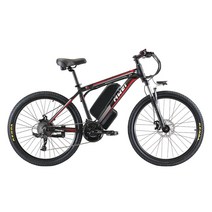 SMLRO 26인치 48V 산악 전기자전거 출퇴근 MTB 자전거, 상세 페이지 참고, 블랙레드48V15A 500(파나소닉 셀)