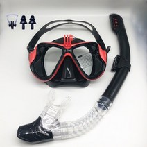 스노쿨링 마스크 장비 프리다이빙 스노우쿨링스노클링 마스크 스노클링 튜브 세트 다이빙, 빨간색