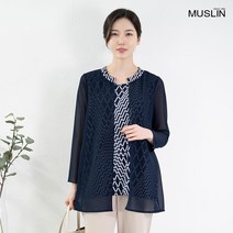 엄마옷 모슬린 쉬폰가디건 레이어드 티셔츠 TS202222마담 미시옷 50대 중년여성의류 60대 엄마옷 빅사이즈 할머니옷 여성옷 여성 봄