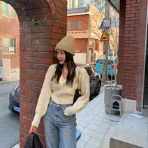 클로슈W / 퍼퓸 꽈배기 브이넥 숏 니트 가디건 (4color)
