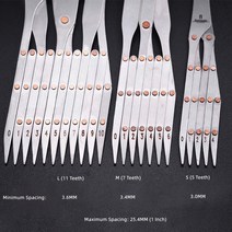 DIY 가죽 공예 벨트 퀵 마크 균등 간격 아이소 메트릭 분배기 눈금자 도구 나이프 커터 펀치 작업자 보조 도구, L