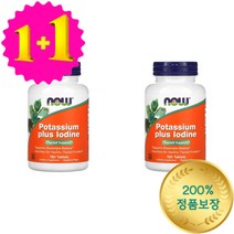 1+1 나우푸드 아이오딘 요오드 칼륨 포타슘 Potassium 99mg 180 정 타블렛, 1개, 기본