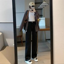 세미 청바지 여성 2022 겨울 가을 스키니핏 슬림핏 스판 그라데이션 와이드 루즈핏 맥시 트렌드 4992791883