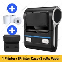 GZM8008 80mm 감열식 영수증 프린터 USB 블루투스 미니 무선 핸드 헬드 POS 프린터 Loyverse POS 전화 종이 롤 포함, 3 롤 및 케이스 추가, 협동사, 영국 플러그