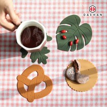 실리콘 컵받침 티코스터 플레이팅 주방 소품, 컵받침-프레즐