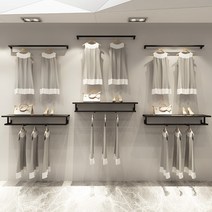 일자 벽행거 옷가게 의류 매장 벽면행거 행거, 검정 10x120cm