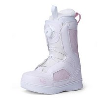 스노우 보드 부츠 보드화 신발 이월 스키 장비 여성용 버클 와이어 겨울 방한, 화이트 핑크