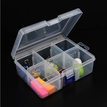 6칸 수납 케이스 소품 알 약 통 악세사리 보관 함 투명 정리 작은 구슬 비즈 재료 분리 칸막이 네일 아트 클리터 부자재 큐빅 보석 만들기 공예 공방 미니 작업 멀티 박스 조립