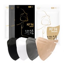 다나마스크 KF94 뉴 다나 온숨 컬러마스크 대형 50매 새부리형, 연한갈색