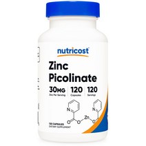 아연 피콜리네이트 30mg 120캡슐 1병, 단품, 1개