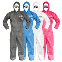 가드맨 PP 회색 일회용 원피스 작업복 3XL, 그레이, 1개