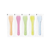 [팩] 개별포장 9.5cm 젤라또 표준 스푼 5색 형광혼합 1팩 500개 벌크포장 아이스크림 요거트 요플레 일회용 티스푼