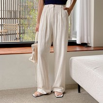 코코블랑 보닛 핀턱 린넨슬랙스