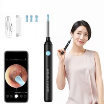 PYHO 스마트폰 내시경 귀이개 WIFI연결 귀내시경 500W고화질 스마트 가시 카메라 귀이개, 블랙, 1개, 1개