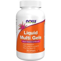 NOW리퀴드Multi젤sLuteinLycOpen 오픈e FlaxSeedOil180Softgels 소프트겔, 180개(1팩)