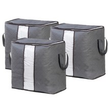 생활전문 패브릭 이불정리함, 그레이, 세로형65L 3개