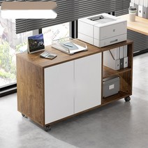 사무용 서랍장 책상 잠금 보조 수납장 탕비장 사이드 사무실책상 이동 서랍 서랍, 2도어2칸체리우드90x30x58