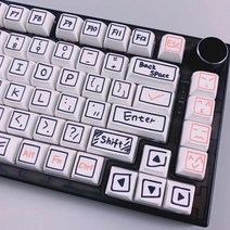 키캡 126 키 낙서 keycap xda profile pbt keycaps for 기계식 키보드 귀여운 애니메이션 세트 tester68 rk61, 없음