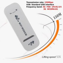유심 와이파이 라우터 공유기 4G LTE 무선 라우터 USB 동글 150Mbps 모뎀 스틱 와이파이 어댑터 Sim 카드, 01 WHITE
