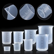플라스틱 졸업 측정 컵 액체 용기 에폭시 수지 실리콘 만들기 도구 투명 혼합 20-1000ml 1-50 개, [01] 10ml 50pcs