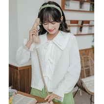둥근 카라 블라우스 쉬폰 프릴 면블라우스 레이스 화이트셔츠 꽃무늬 셔츠 반팔 둥근 흰블라우스