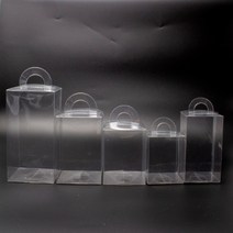 손잡이 투명 PVC 상자(10장), 3호