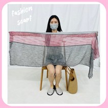 파스텔 린넨 스카프 머플러 숄더