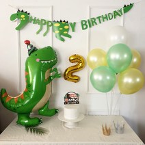 [재미제이] 해피벌스데이 공룡생일파티 4종세트 생일가랜드세트, 2