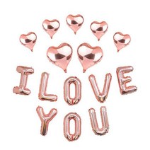 I LOVE YOU 아이러브유 풍선 세트 생일 파티 용품, 골드