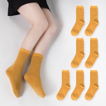 시너싹스 여성용 프리미엄 19색상 골지 장목 베이직 양말 8켤레