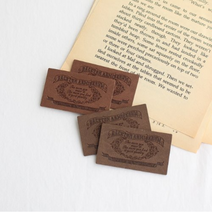 릴리패브릭 2개)가죽라벨- 빈티지라벨 소자 2종[택1], 브라운