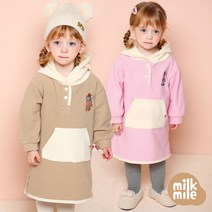 [밀크마일] 보들플리스토미후드원피스