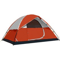 오크돔 캠핑 차박 면 텐트 쉘터 이동식 레인 플라이가 있는 4 가족 돔 야외 캠프 위해, 주황색