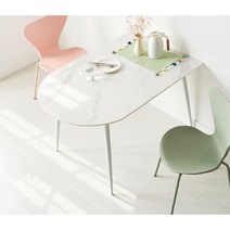 신혼부부가구 2인용 통세라믹 반원형 식탁(120cm) 비싼 25평 심플 원룸 긴, 화이트화이트