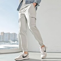 제타22 남성용 가을 베이직 면 스판 밴딩 카고 조거바지 [1080]