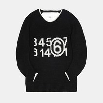 엠엠식스 메종 마르지엘라 명품여성 MM6 23SS 넘버링로고 오버사이즈 블랙 니트 S52GP0144 S18190 001F