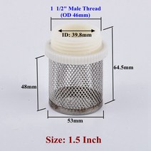 농업용물탱크 1/2 "-4" 304 스테인레스 스틸 필터 스크린 수족관 물고기 탱크 펌프 입구 농업 절, 05 1.5 Inch_01 1 Piece