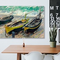 아트빈 인테리어 캔버스액자 모네 세척의고기잡이배 A2(594x420x30mm) 그림액자 인테리어소품 수작업 제품 모네작품 주문제작 상품 아트빈캔버스 미술관 전시관 프린팅 입주선물 액자, 캔버스원단