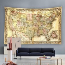 북유럽 동물 세계지도 태피스트리 벽걸이 폴리에스테르 해변 타월 얇은 담요 요가 목도리 매트, 11, 230x180cm