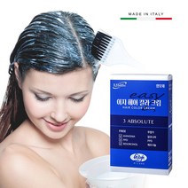리잡 밀라노 이지 헤어칼라 순한 두피 저자극 흰머리 새치 커버 뿌리 염색약 세트 (셀프 도구포함), 밤색, 1개