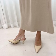 천연소가죽 슬링백힐 스틸레토 슬링백 성수동 수제화 7cm