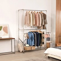 까사마루 접이식 스타일 3단 행거, 실버