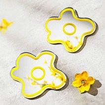 옐로 실용적인 플라워 아크릴 컵받침 거울 티 코스터, 단일속성